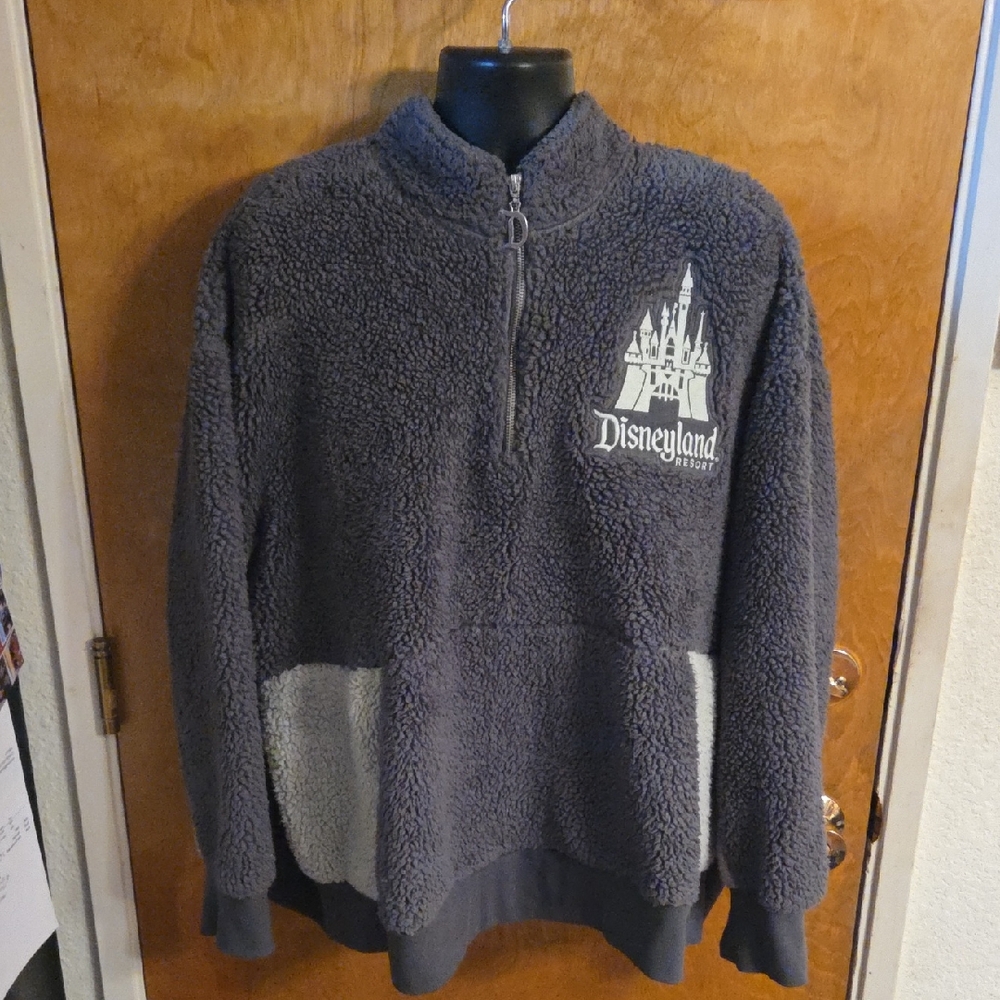 Disneyland Gray Sherpa Plush Pullover Size XXL